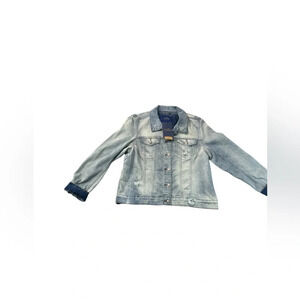 NWT Royal Denim Jean Jacket distressed XL